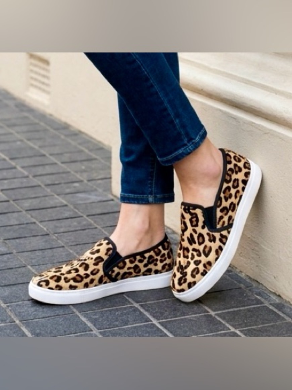 SALE Leopard Print Slip-On Sneakers — Women's Casual Shoes
